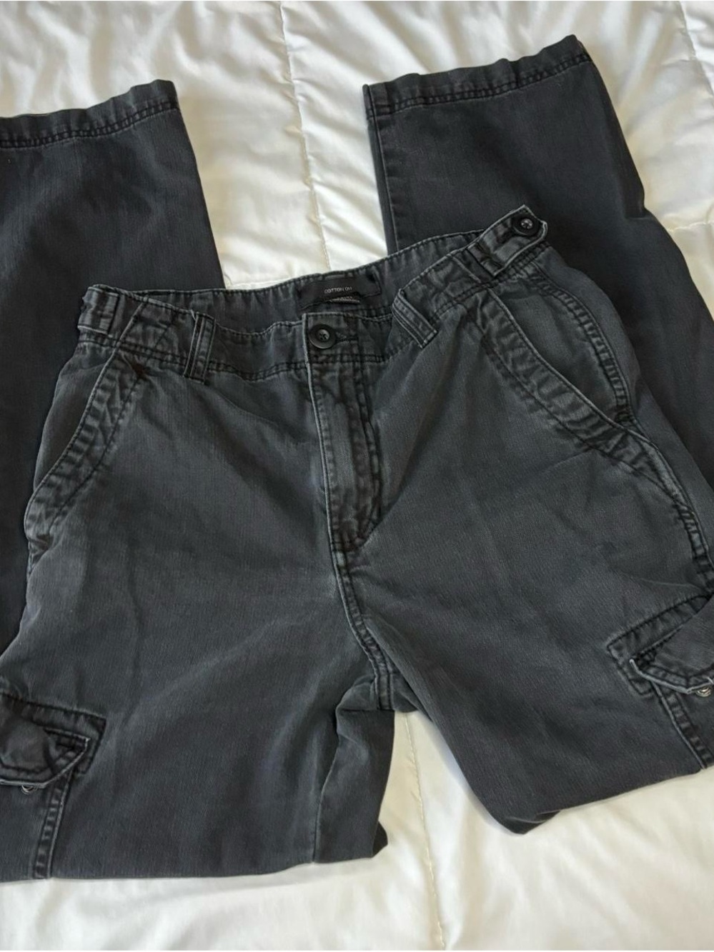 Cotton On Men's Charcoal Cargo Pants